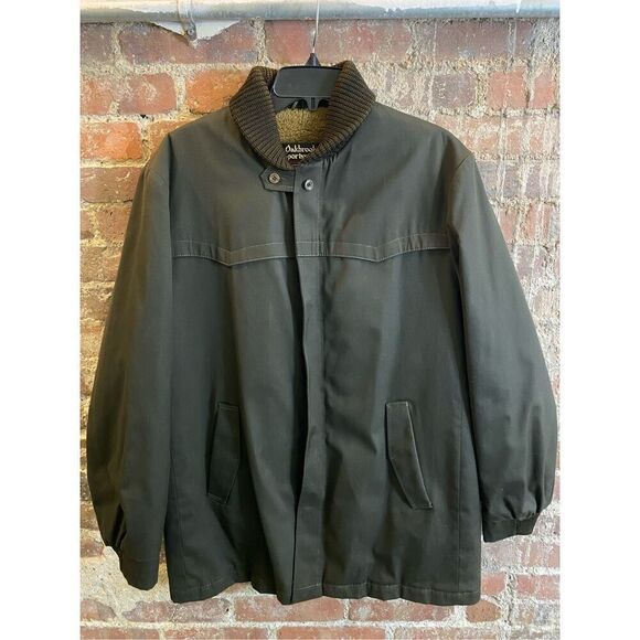 VNTG SEARS Oakbrook Sportswear Perma-Prest Faux Fur Lined Dark Green Collared Me - Picture 1 of 16